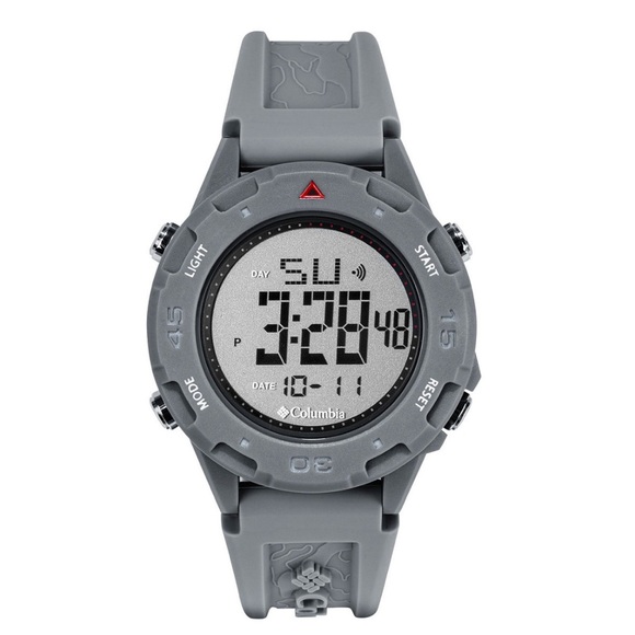 Columbia Unisex Trailhead Gray Silicone Strap Digital Watch, 46mm - Picture 1 of 2